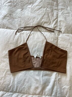 12th Tribe St. Barths Crop Top Shimmer Gold MEDIUM